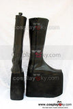 Punk Black Thick Crust Shoes Boots Custom-Made