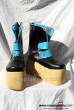 Punk Heavy-Bottomed Blue And Black Boots
