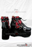 Punk Red Plaid Classical Boots A Version Custom-Made