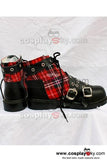 Punk Red Plaid Classical Boots B Version Custom-Made