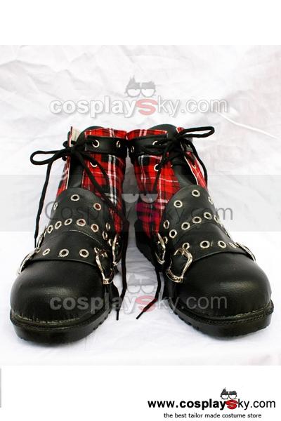 Punk Red Plaid Classical Boots B Version Custom-Made