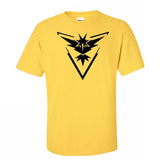 Pokemon Go Logo Team Red Valor/Yellow Instinct/Blue Mystic T-Shirt Cosplay Costume