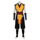 Scorpion Mortal Kombat Men Vest Pants Belt Outfits Cosplay Costume Halloween Carnival Party Suit