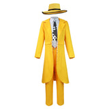 The Mask Jim Carrey Yellow Suit Cosplay Costume Men Uniform Outfits Halloween Carnival Suit