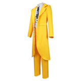 The Mask Jim Carrey Yellow Suit Cosplay Costume Men Uniform Outfits Halloween Carnival Suit