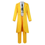 The Mask Jim Carrey Yellow Suit Cosplay Costume Men Uniform Outfits Halloween Carnival Suit