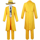 The Mask Jim Carrey Yellow Suit Cosplay Costume Men Uniform Outfits Halloween Carnival Suit