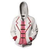 TV Hazbin Hotel Lucifer Morningstar Cosplay Hooded Sweatshirt Unisex Casual Streetwear Zip Up Jacket Coat