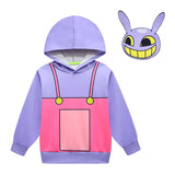 TV The Amazing Digital Circus Jax Kids Children Cosplay Hoodie Pullover With Mask