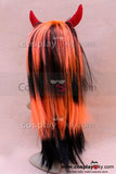 Wigs with Ox Horn Black&White Black&Red Black&Orange